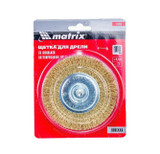 MATRIX Щетка дисковая для дрели 100 мм латунированная