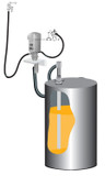 Пневматический комплект для масла для бочек 205 л с насосом PM35 8:1, монтаж на стену
