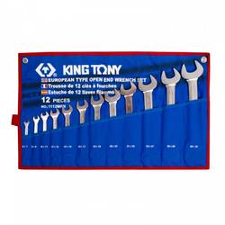 KING TONY Набор рожковых ключей, 6-32 мм, чехол из теторона, 12 предметов